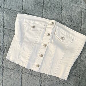 Express White Strapless Button-Front Corset Tank